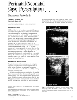Perinatal/Neonatal Case Presentation