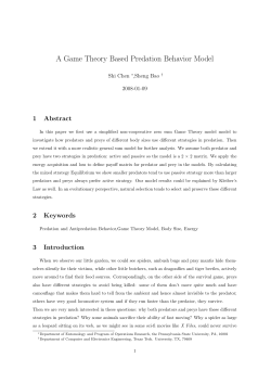 A Game Theory Based Predation Behavior Model