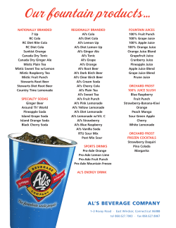 Our fountain products&hellip; - Al`s Beverage Company