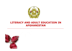 LITERACY AND ADULT EDUCATION IN AFGHANISTAN