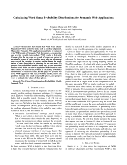 Calculating Word Sense Probability Distributions