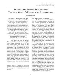 rumination before revolution: the new world`s