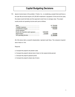 Capital Budgeting Decisions