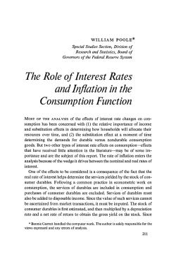 The Role of Interest Rates and Inflation in the Consumption