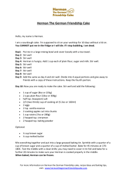 Herman Instructions - Herman The German Friendship Cake