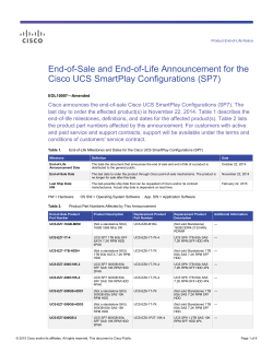 End-of-Sale and End-of-Life Announcement for the Cisco UCS