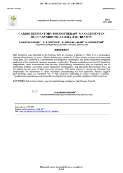 CARDIO RESPIRATORY PHYSIOTHERAPY MANAGEMENT IN