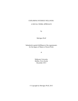 EXPLORING INTERSEX WELLNESS: A SOCIAL WORK