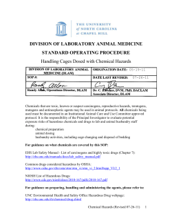 Handling Animals Dosed with Chemical Hazards