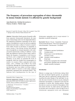 The frequency of precocious segregation of sister