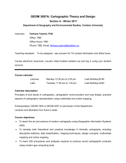 GEOM 3007A: Cartographic Theory and Design