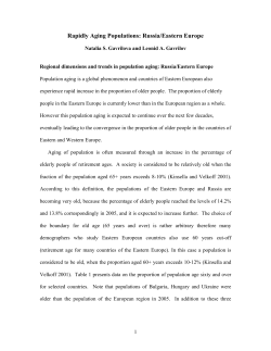 Rapidly Aging Populations: Russia/Eastern Europe
