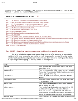 Sec. 15-126. - Stopping, standing, or parking prohibited on specific