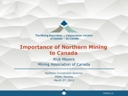 Importance of Northern Mining to Canada
