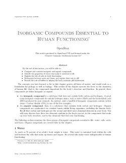 Inorganic Compounds Essential to Human