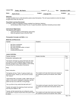 Bio Poems - WordPress.com