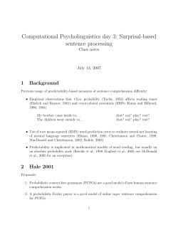 Computational Psycholinguistics day 3: Surprisal