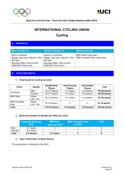 INTERNATIONAL CYCLING UNION Cycling