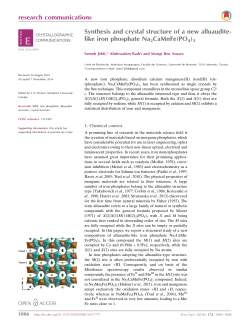 Synthesis and crystal structure of a new alluaudite
