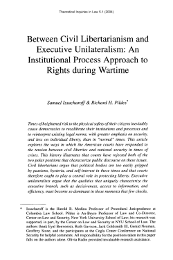 Between Civil Libertarianism and Executive Unilateralism: An