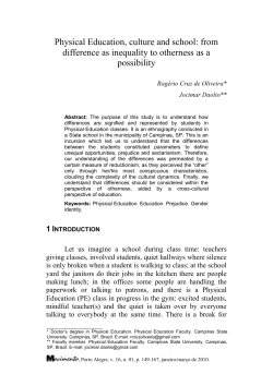 Physical Education, culture and school: from difference