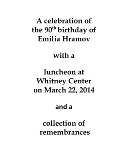 A celebration of the 90th birthday of Emilia Hramov with a luncheon