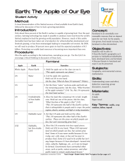 Earth: The Apple of Our Eye