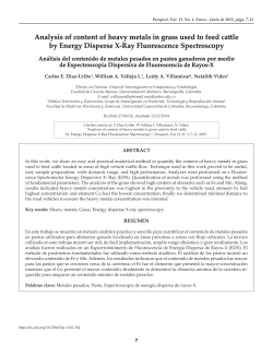 Analysis of content of heavy metals in grass used to feed cattle by