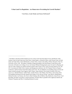 Urban Land Use Regulation