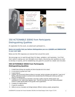 350 Distinguishing Qualities from Participants