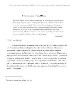 2. "Latin American" Musical Identity 1. What`s in an Adjective? If thus