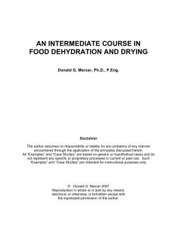 an intermediate course in food dehydration and drying