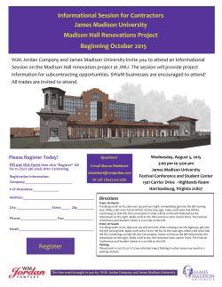 Informational Session for Contractors James Madison University