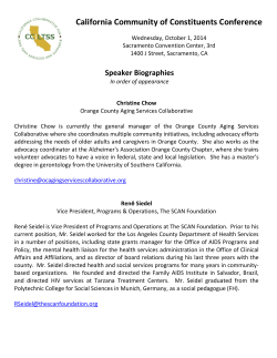 Speaker Biographies - California Collaborative for Long Term