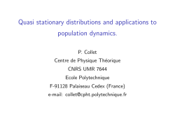Quasi stationary distributions and applications to population dynamics.