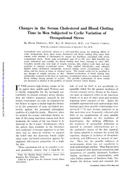 Changes in the Serum Cholesterol and Blood Clotting