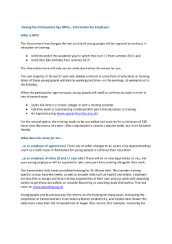 Raising the participation age fact sheet for employers