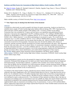 Incidence and Risk Factors for Concussion in High