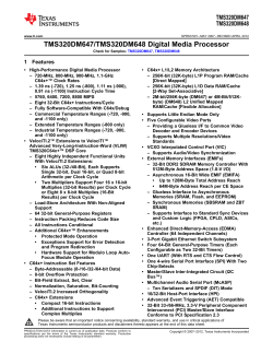 TMS320DM647/TMS320DM648 Digital Media