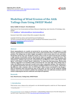 Modeling of Wind Erosion of the Aitik Tailings Dam Using SWEEP