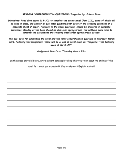 Page 1 of 3 READING COMPREHENSION QUESTIONS Tangerine by