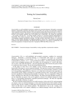 Testing for Linearizability - Department of Computer Science