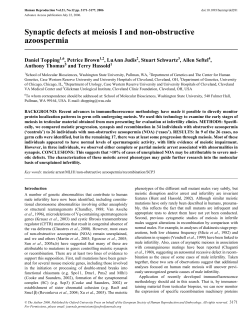 Synaptic defects at meiosis I and non-obstructive