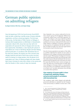 German public opinion on admitting refugees