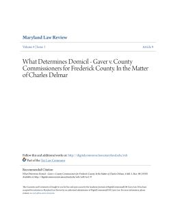 What Determines Domicil - DigitalCommons@UM Carey Law