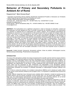 Behavior of Primary and Secondary Pollutants in