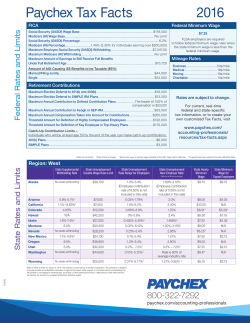 Paychex Tax Facts 2016