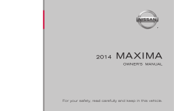 2014 Nissan Maxima Owner`s Manual