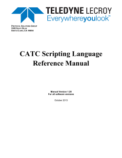 CATC Scripting Language Reference Manual