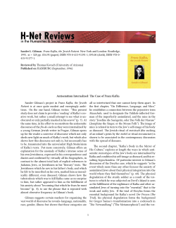 Antisemitism Internalized: The Case of Franz Kafka - H-Net